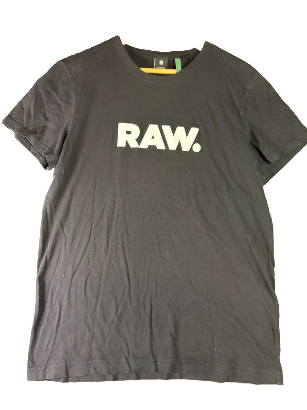 G-Star Raw T-Shirt Men’s L Black Holorn RAW Logo Organic Cotton Graphic Tee